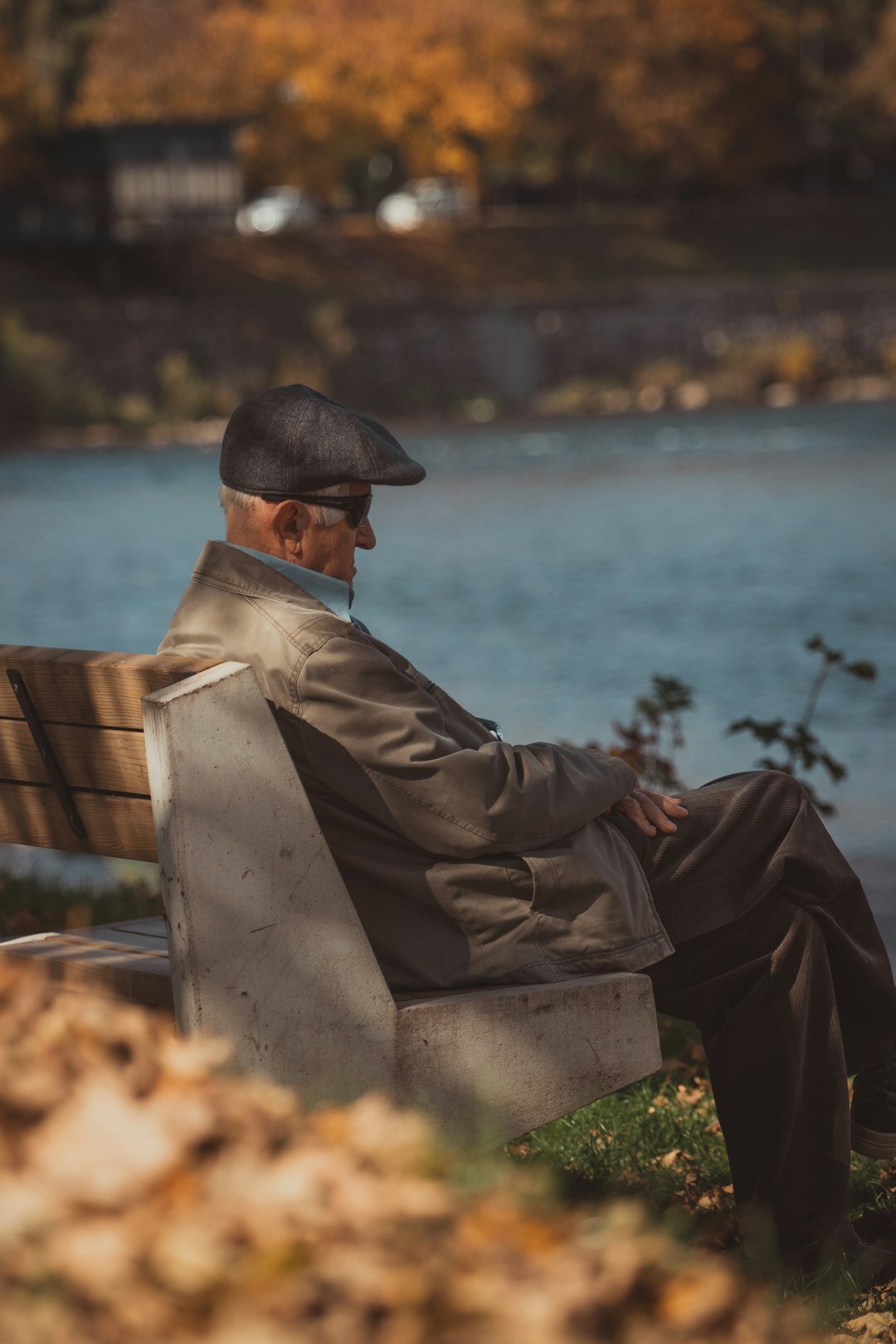elderly man on bench