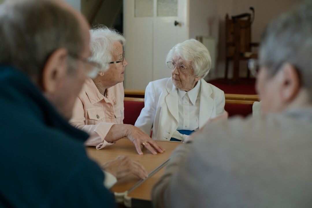 elderly person sharing story