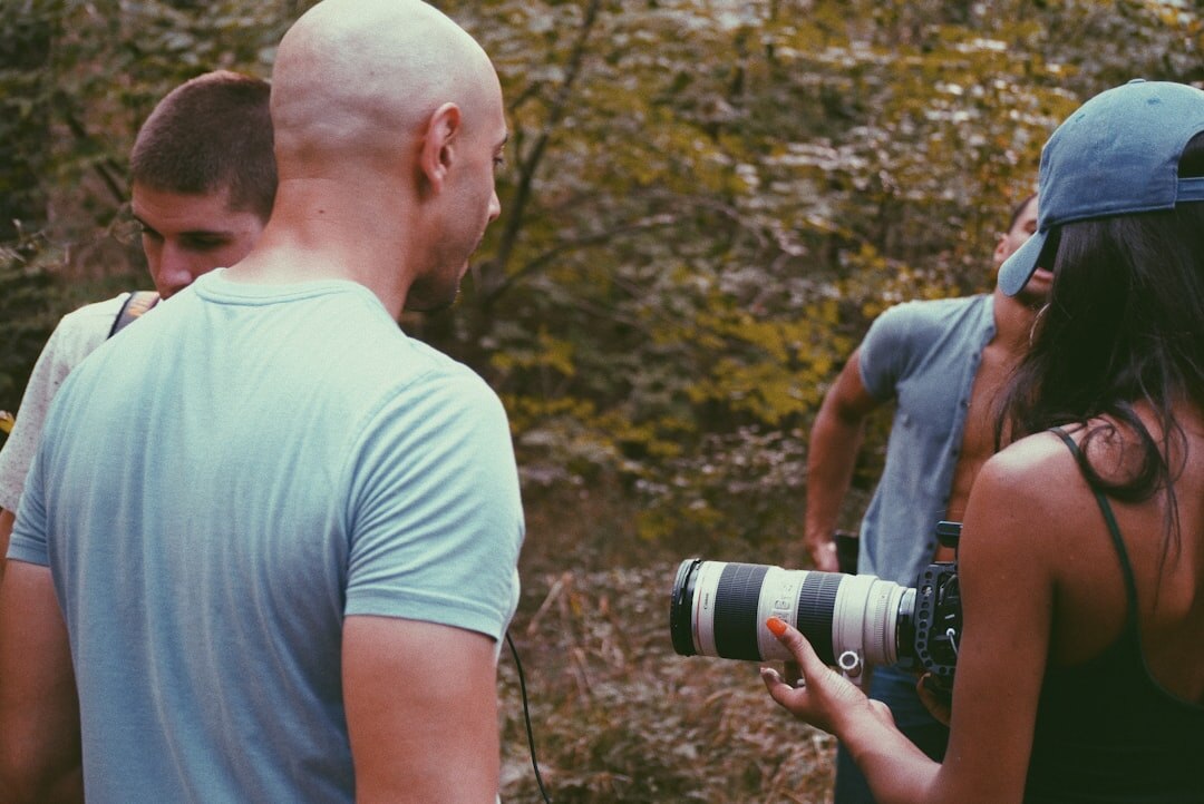 young people with cameras